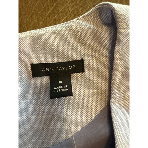 NWT Ann Taylor Blue Textured Stretch Side Tuck Wrap Sheath Dress Size 10 $159 - Picture 7 of 15